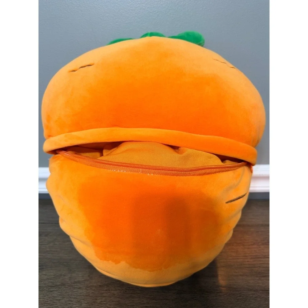 REFAHB Kawaii Carrot Bunny Pillow Plush Snack Bag with 8 Mini Bunnies Orange 15